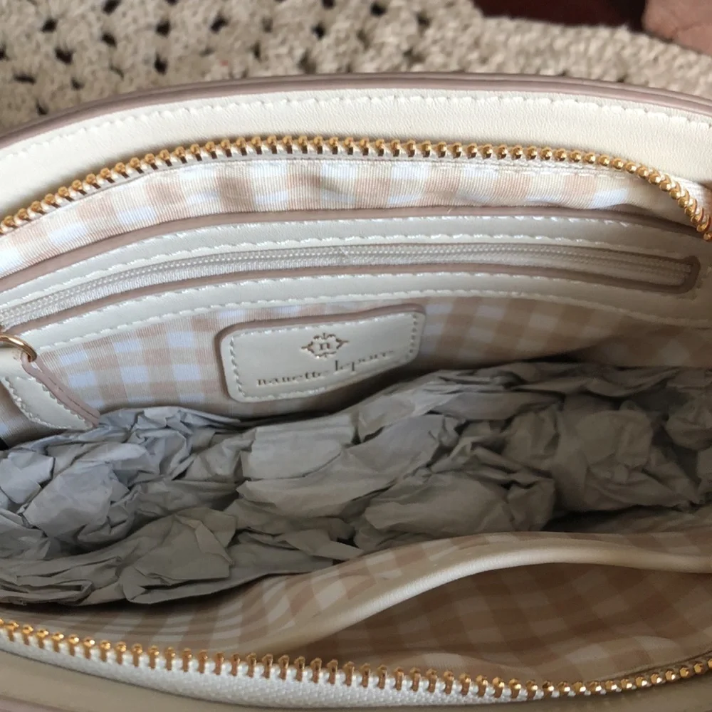 Nanette Lepore Cream and Natural Straw Wristlet Clutch